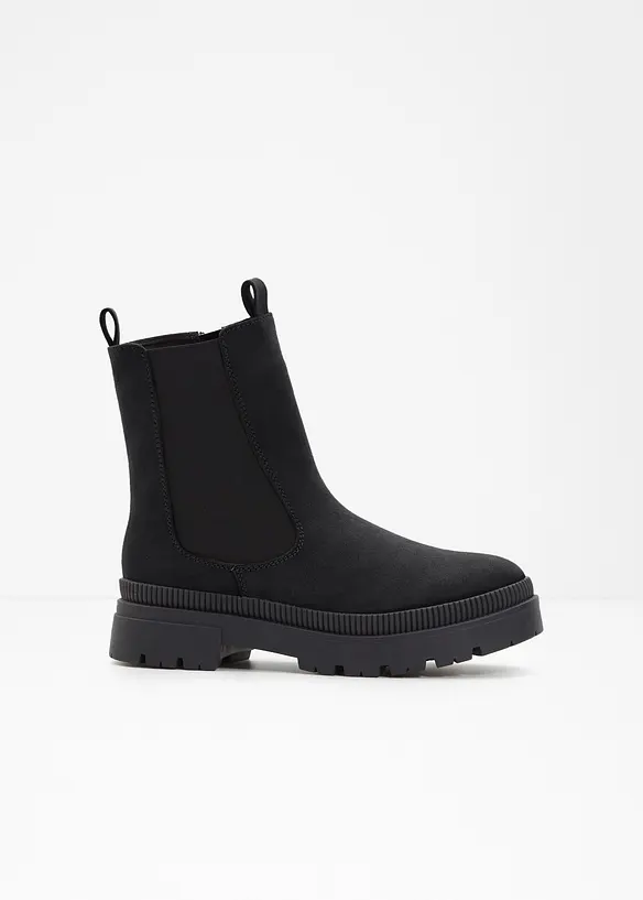 Chelsea-Boots mit Profilsohle in schwarz - bonprix