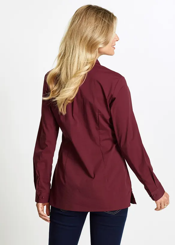 Long-Stretch-Bluse in rot von hinten (im Anschnitt) - bonprix