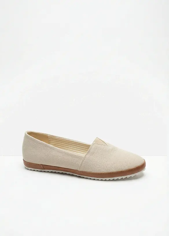 Slipper aus Baumwoll-Canvas in beige - bonprix