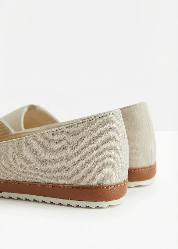 Slipper aus Baumwoll-Canvas in beige - bonprix