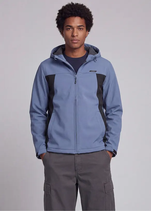 JJ REBEL Softshelljacke in blau von vorne (im Anschnitt) - JJ REBEL