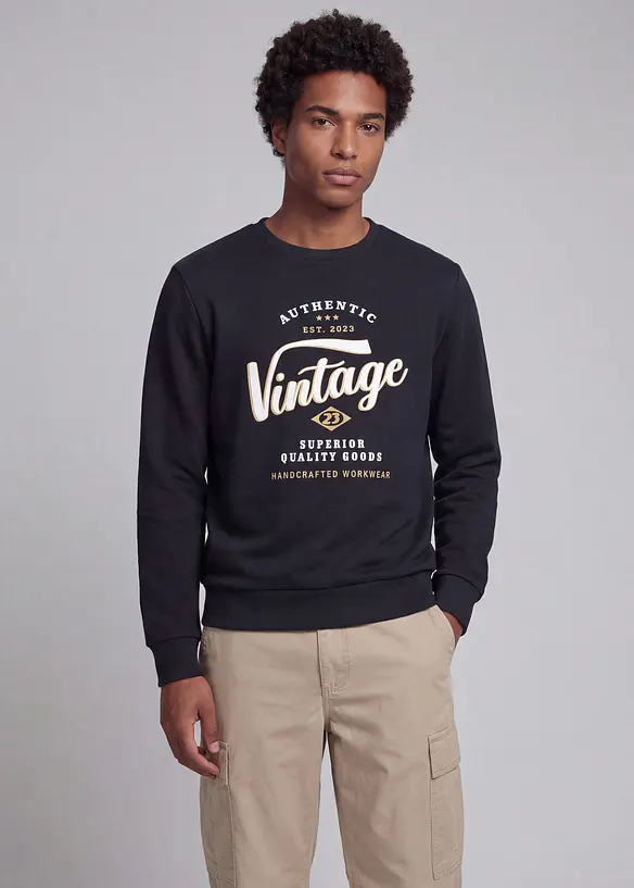 JJ REBEL Sweatshirt in schwarz von vorne (im Anschnitt) - JJ REBEL