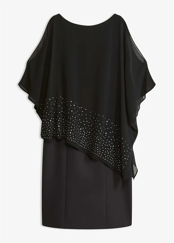 Etuikleid mit Glitzersteinen in schwarz von vorne - bonprix Etuikleid mit Glitzersteinen in schwarz von vorne - bonprix