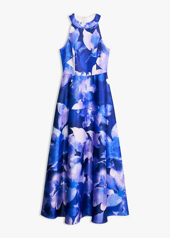Maxikleid aus glänzendem Satin in blau von vorne - bonprix Maxikleid aus glänzendem Satin in blau von vorne - bonprix