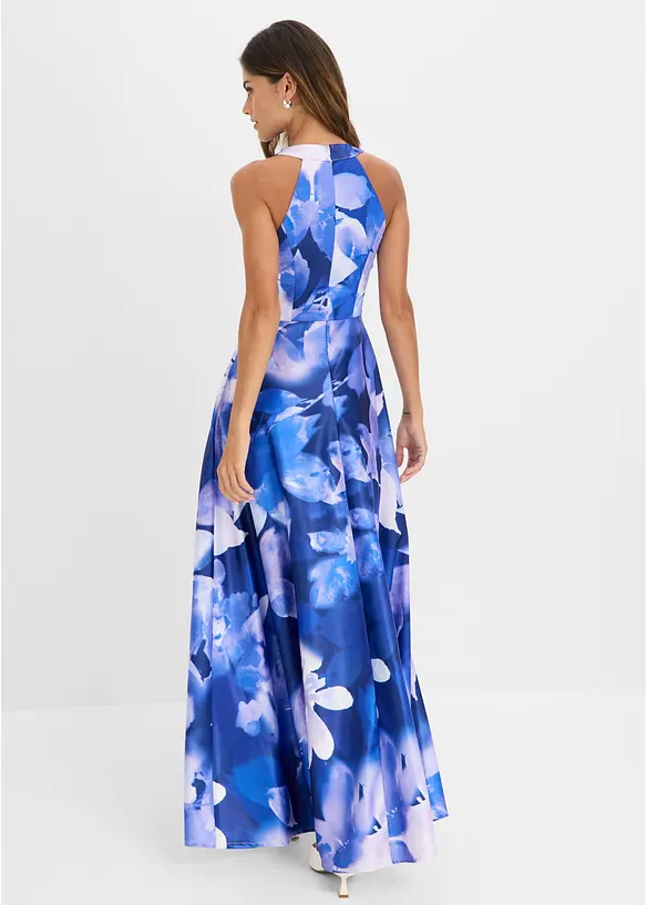 Maxikleid aus glänzendem Satin in blau von hinten (Totalaufnahme) - bonprix Maxikleid aus glänzendem Satin in blau von hinten (Totalaufnahme) - bonprix