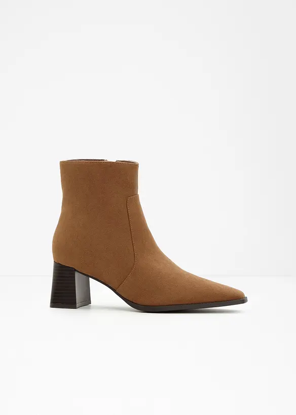 Stiefeletten mit Blockabsatz in braun - bonprix