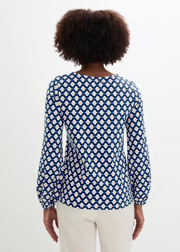 Langarmshirt in blau von hinten (im Anschnitt) - bonprix Langarmshirt in blau von hinten (im Anschnitt) - bonprix