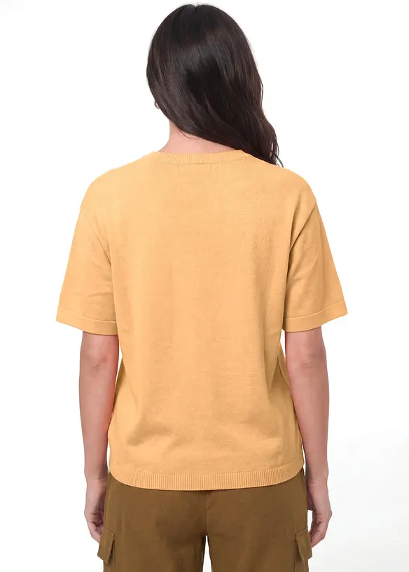 Feinstrickpullover aus reiner Bio-Baumwolle in orange von hinten (im Anschnitt) - bonprix Feinstrickpullover aus reiner Bio-Baumwolle in orange von hinten (im Anschnitt) - bonprix