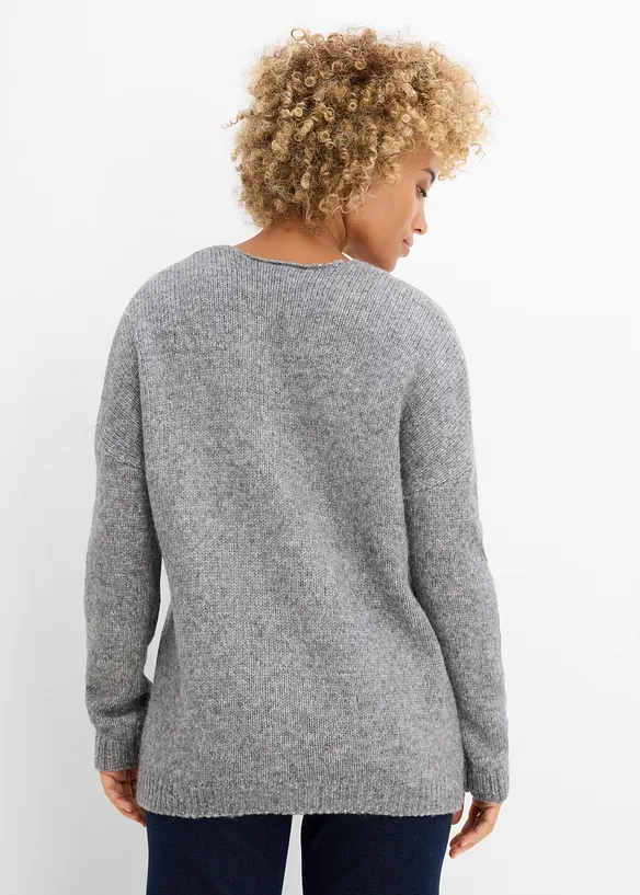 Pullover mit Stern in grau von hinten (im Anschnitt) - bonprix