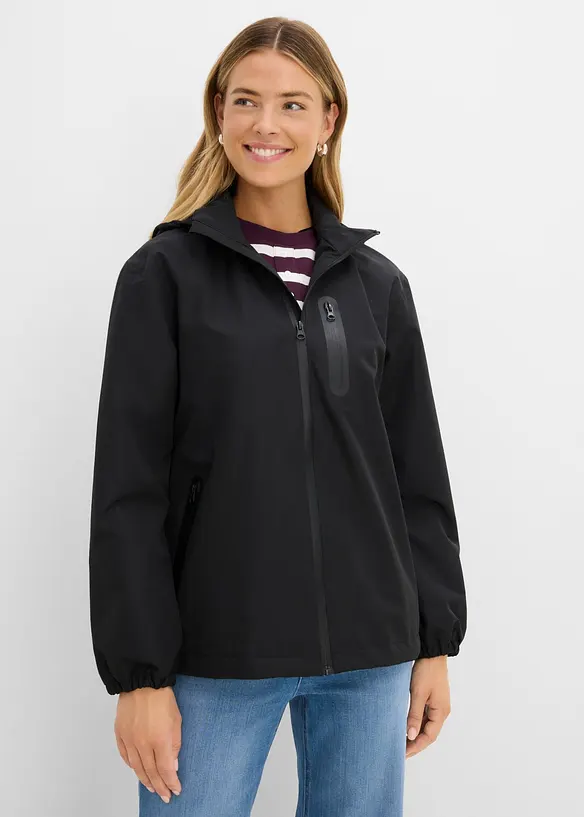 Ultraleichte Regenjacke in schwarz von vorne (im Anschnitt) - bonprix