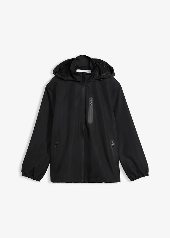 Ultraleichte Regenjacke in schwarz von vorne - bonprix