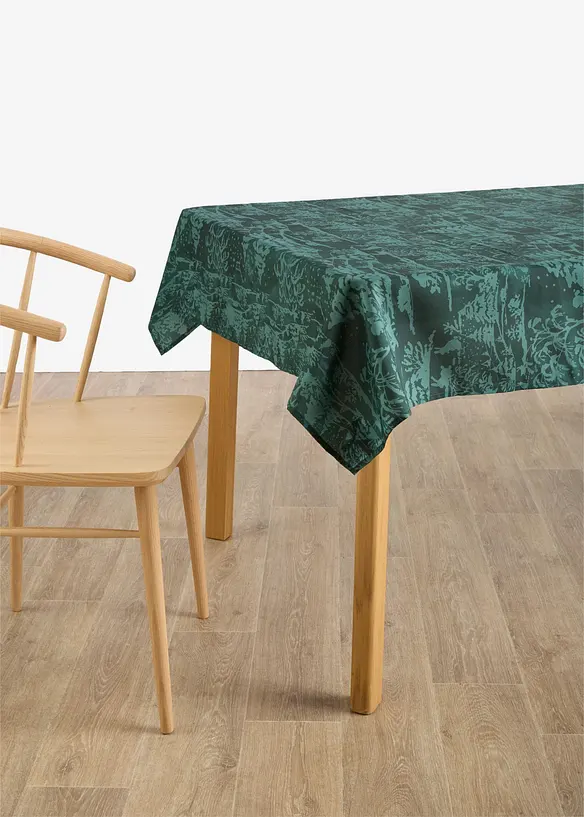 Tischdecke mit Tannenmotiv, wasserabweisend in grün von vorne - bonprix