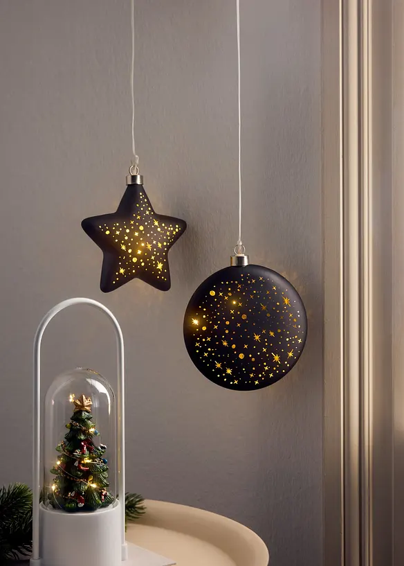 LED-Deko-Objekt Weihnachtsbaum mit Glaskuppel in grün (Ambiente) - bonprix