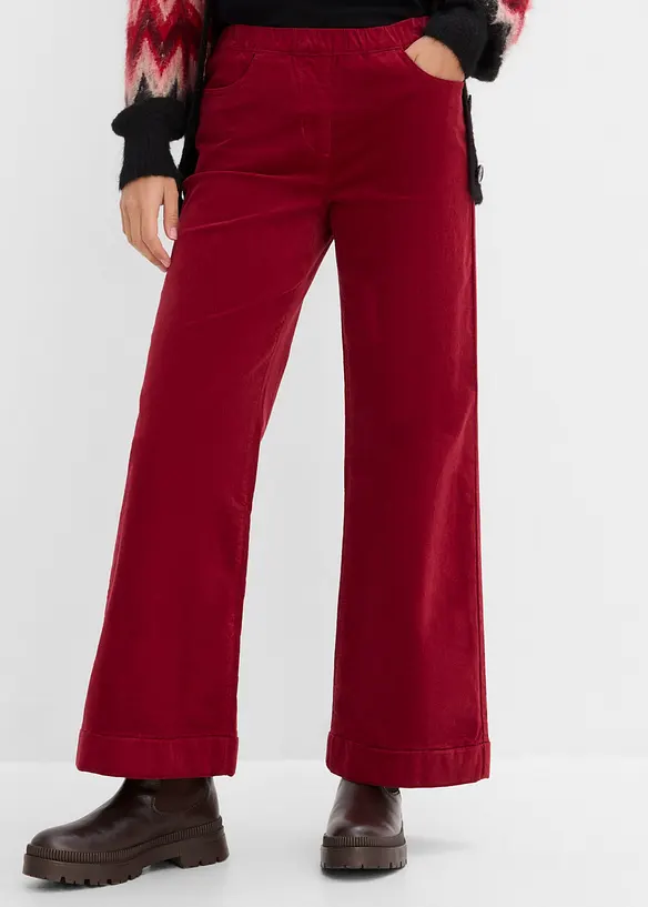 High-Waist-Cordhose aus Baumwoll-Mix in rot von vorne - bonprix High-Waist-Cordhose aus Baumwoll-Mix in rot von vorne - bonprix
