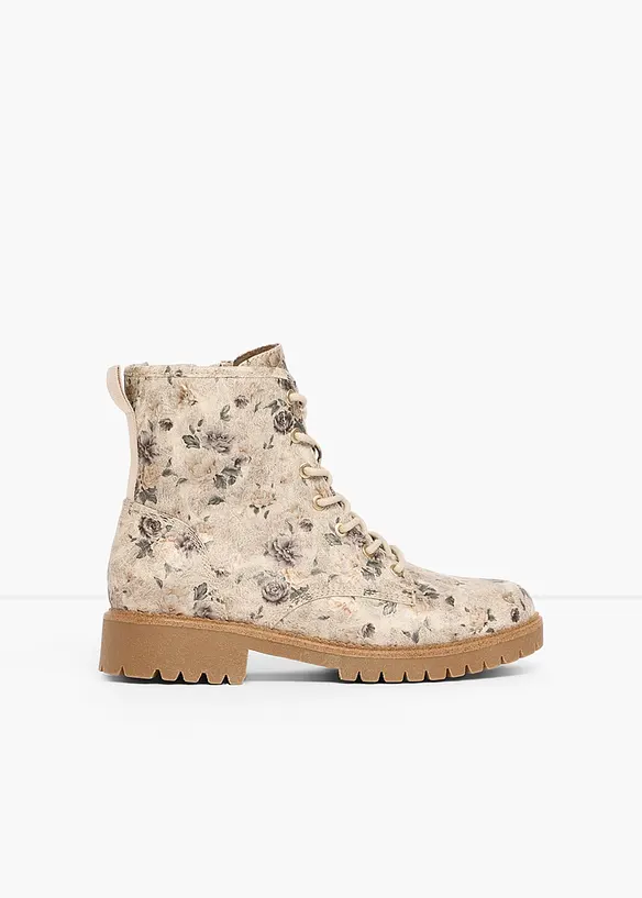 Jana Komfort-Schnürboots in bequemer Weite in beige - Jana