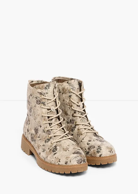 Jana Komfort-Schnürboots in bequemer Weite in beige - Jana
