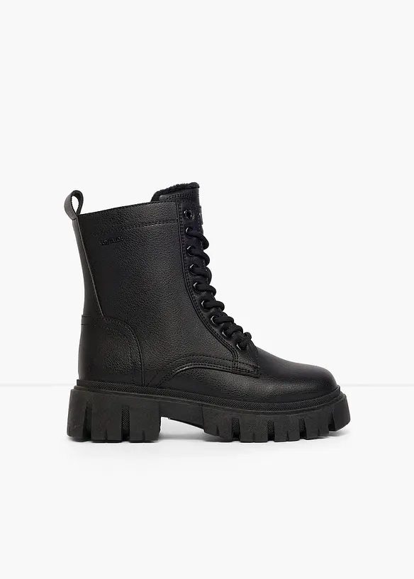 Tom Tailor Schnürboots mit Profilsohle in schwarz - Tom Tailor