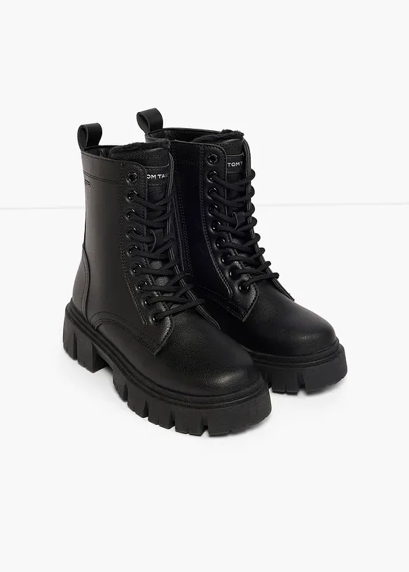 Tom Tailor Schnürboots mit Profilsohle in schwarz - Tom Tailor