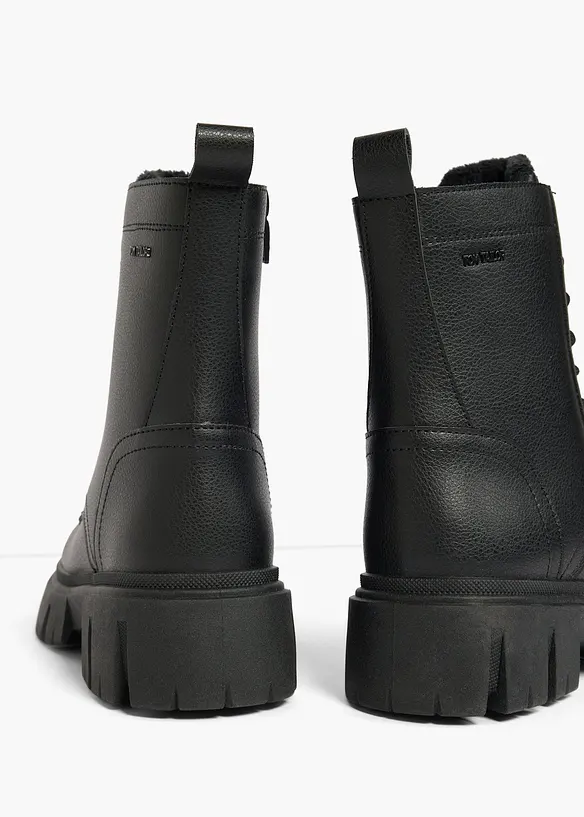 Tom Tailor Schnürboots mit Profilsohle in schwarz - Tom Tailor