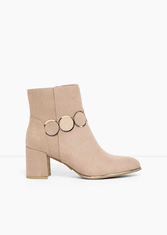 Marco Tozzi Stiefeletten mit Blockabsatz in beige - Marco Tozzi