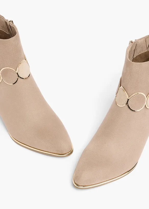 Marco Tozzi Stiefeletten mit Blockabsatz in beige - Marco Tozzi