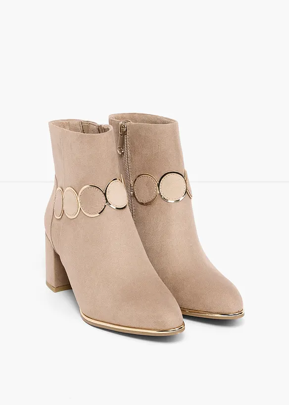 Marco Tozzi Stiefeletten mit Blockabsatz in beige - Marco Tozzi