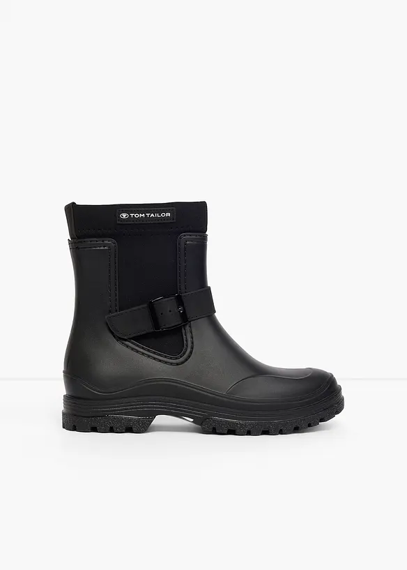 Tom Tailor Gummistiefel mit Elastikeinsatz in schwarz - Tom Tailor
