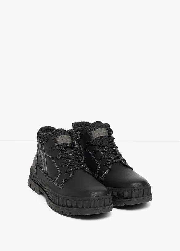 Tom Tailor Schnürboots mit Profilsohle in schwarz - Tom Tailor