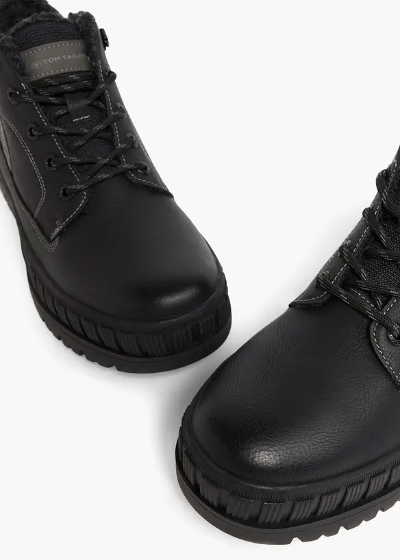 Tom Tailor Schnürboots mit Profilsohle in schwarz - Tom Tailor