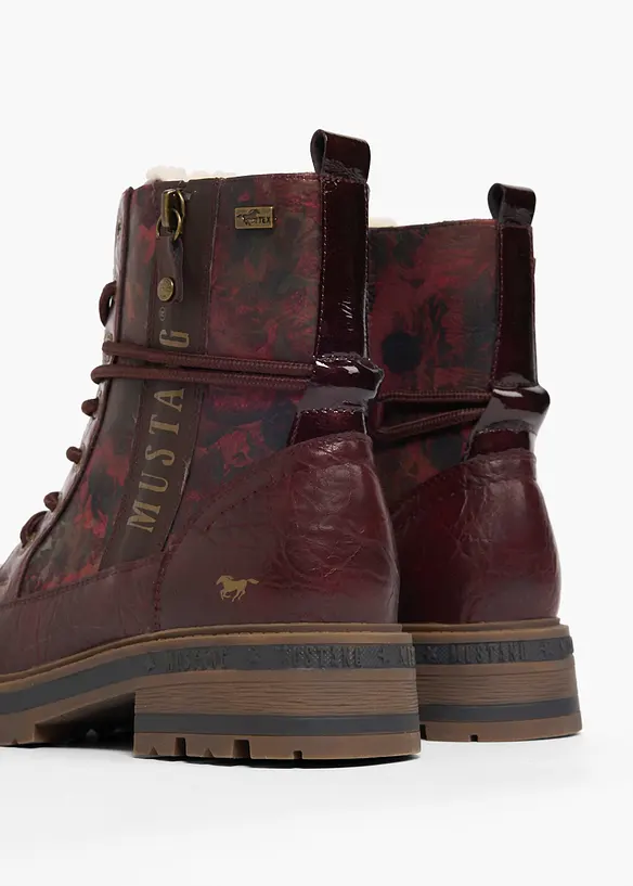 Mustang Schnürboots mit Schnallen in rot - Mustang