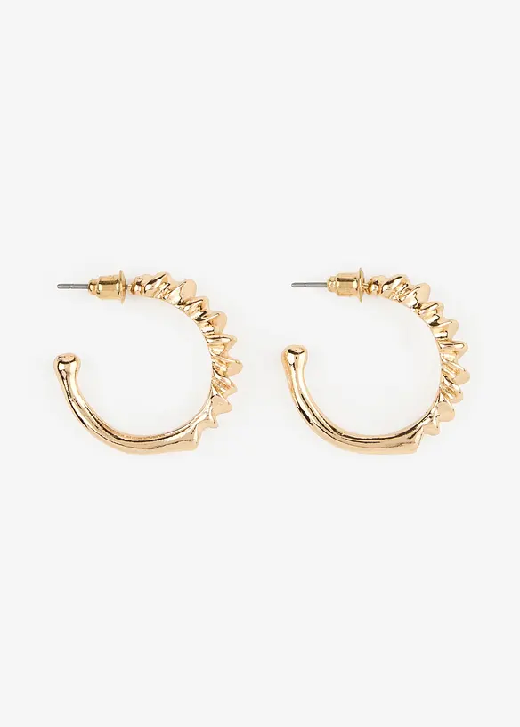 Creolen mit Wellendetail in gold von vorne - bonprix