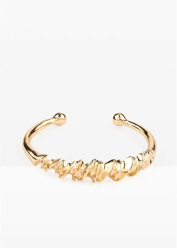 Armreif mit Wellendetail in gold von vorne - bonprix