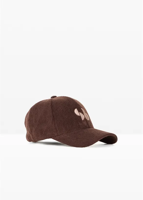 Cap aus Cord in braun von vorne - bonprix