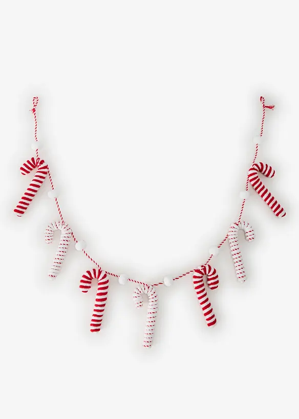 Deko-Objekt Kette mit Zuckerstangen in rot von vorne - bonprix