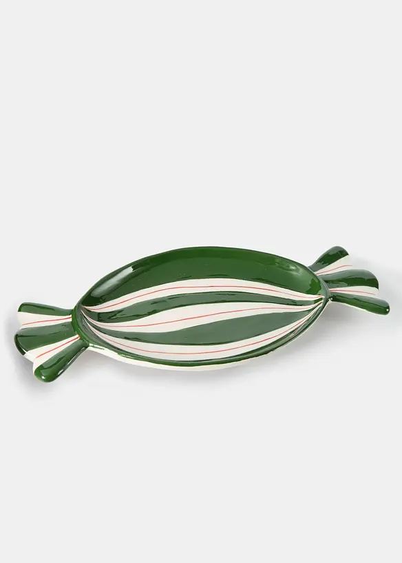 Schale in Bonbonform oval in grün von vorne - bonprix