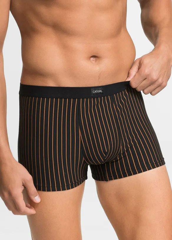 Boxershorts eng mit Baumwolle (3er Pack) in schwarz von vorne - bonprix