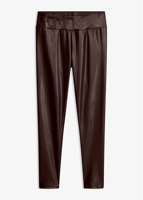 Lederimitat-Leggings mit Thermofunktion in braun von vorne - bonprix Lederimitat-Leggings mit Thermofunktion in braun von vorne - bonprix