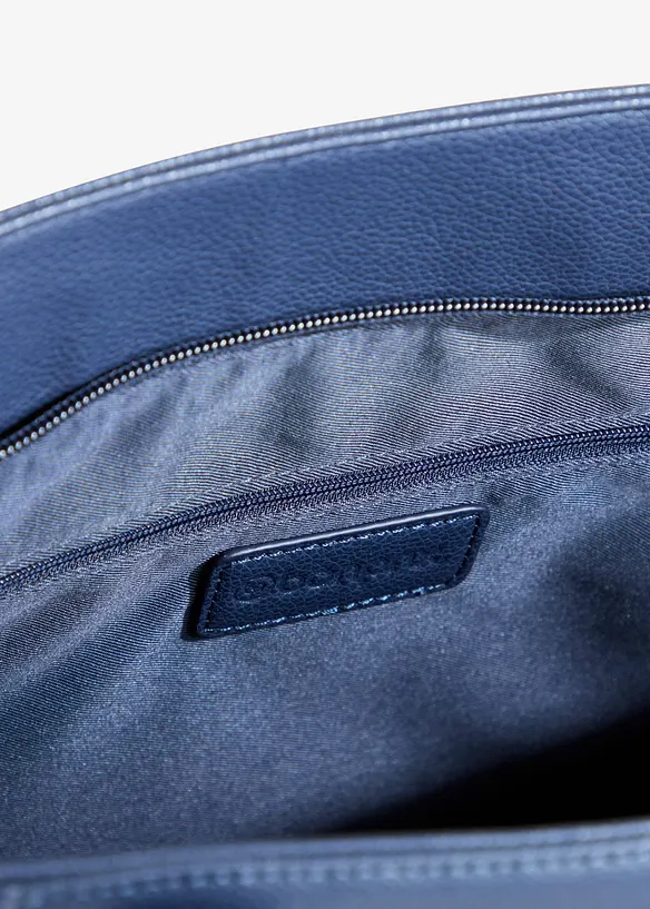 Großer Shopper im Materialmix in blau geöffnet - bonprix