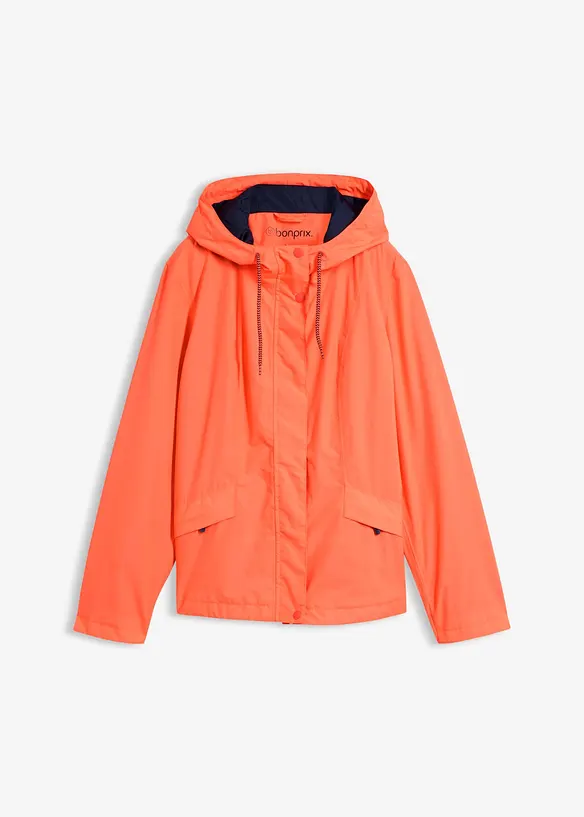 wasserdichte, ultraleichte Funktionsjacke in orange von vorne - bonprix