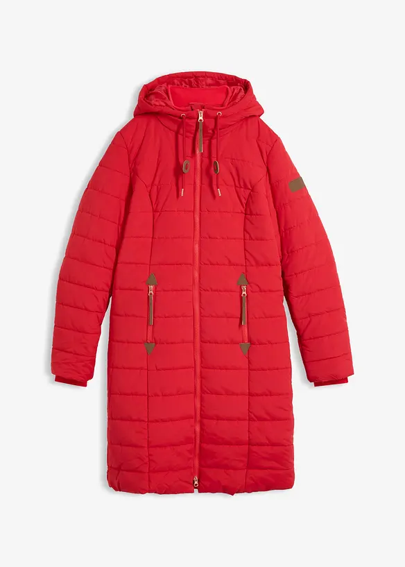 Steppmantel, 2-in-1 Optik in rot von vorne - bonprix