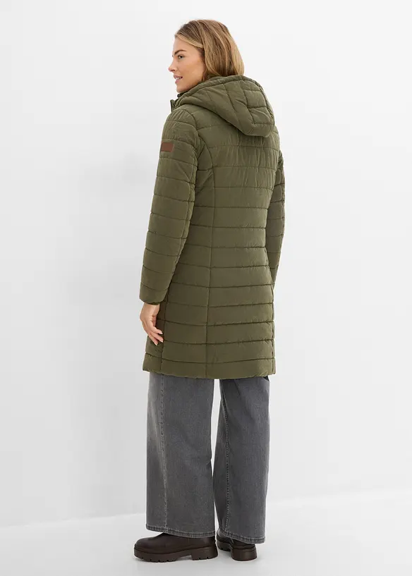 Steppmantel, 2-in-1 Optik in grün von hinten (Totalaufnahme) - bonprix