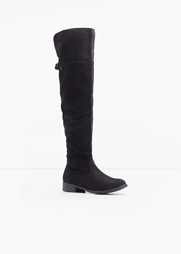 Overknee Stiefel in schwarz von vorne - bonprix