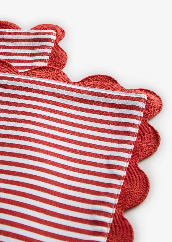 Tischsets gewebt aus Bio-Baumwolle (2er Pack) in rot (Detailaufnahme) - bonprix