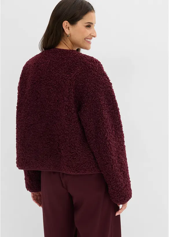 Teddy-Jacke in rot von hinten (im Anschnitt) - bonprix