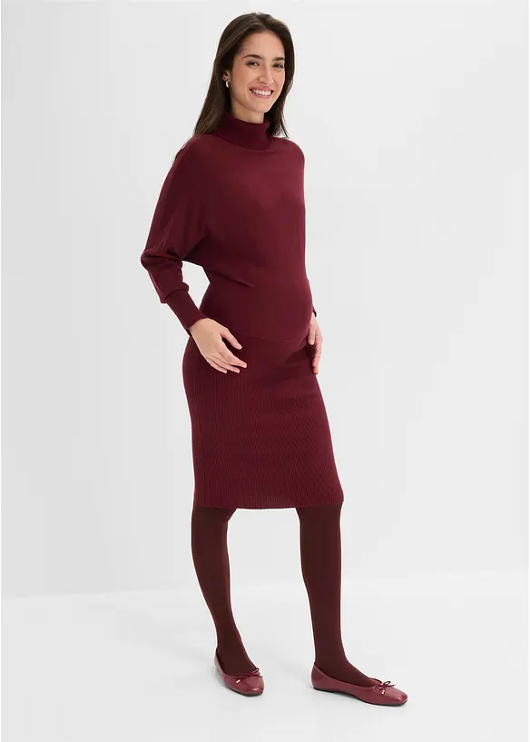 Schwangerschafts-Strumpfhose 90 DEN in rot im Look von vorne (Totalaufnahme) - bonprix