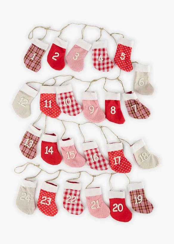Adventskalender mit Socken in rot von vorne - bonprix
