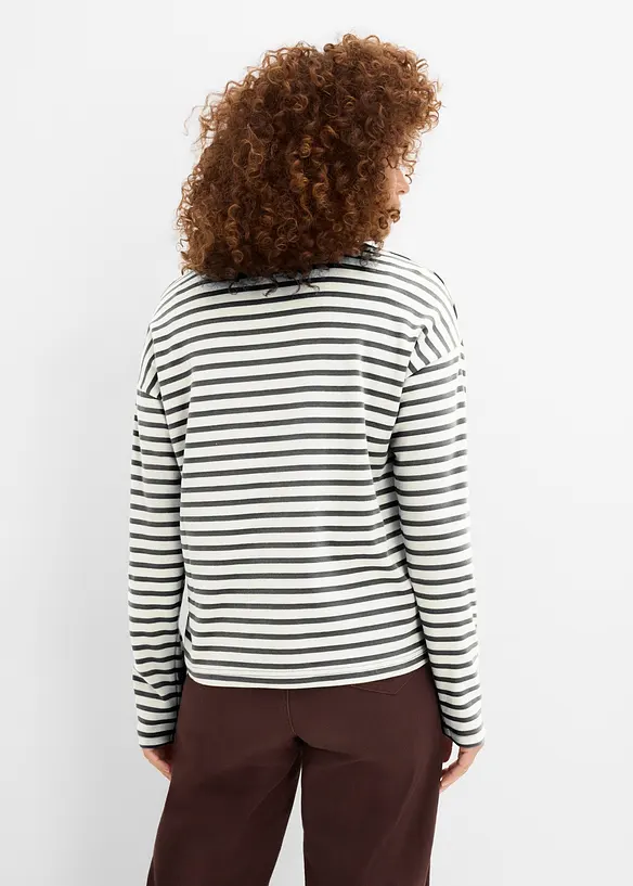 Langarmshirt aus schwerer Baumwolle in weiß von hinten (im Anschnitt) - bonprix Langarmshirt aus schwerer Baumwolle in weiß von hinten (im Anschnitt) - bonprix