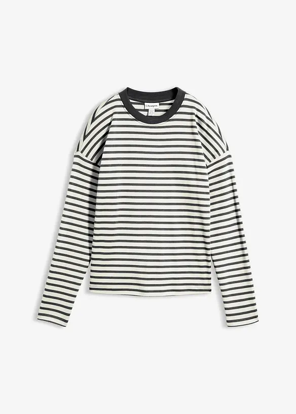 Langarmshirt aus schwerer Baumwolle in weiß von vorne - bonprix Langarmshirt aus schwerer Baumwolle in weiß von vorne - bonprix