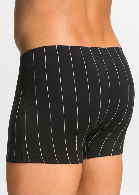 Boxershorts eng mit Baumwolle (3er Pack) in schwarz von hinten - bonprix