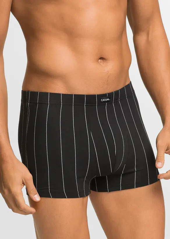 Boxershorts eng mit Baumwolle (3er Pack) in schwarz von vorne - bonprix